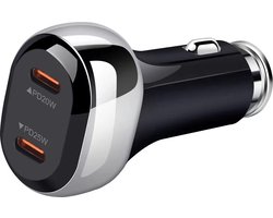 MMOBIEL Autolader Dual USB-C – 45W – 2 Poorten Snellader USB Oplader Type C – Power Delivery – Sigaretten Aansteker – Telefoon Auto Adapter Geschikt voor Smartphones – Chroom