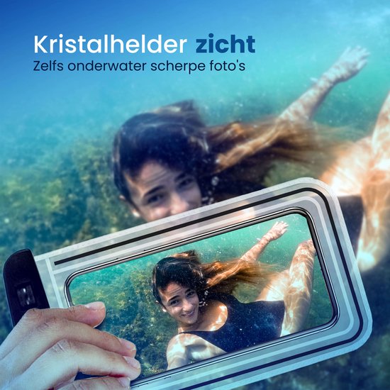 Waterdicht Telefoonhoesje Transparant - Geschikt voor alle Smartphones - Onderwater hoesje telefoon Zwart – Waterdichte telefoonzakje