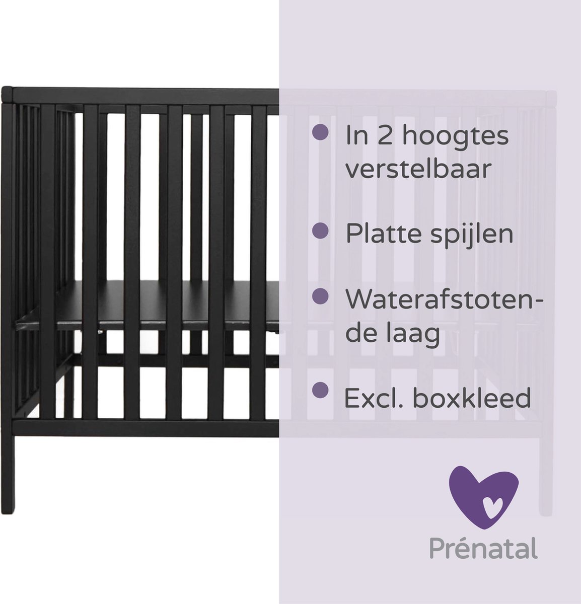 Prénatal baby box met ronde spijlen Onbehandeld/Naturel