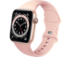 Strap-it Classic Siliconen band - Geschikt voor Apple Watch bandje -Series 1/2/3/4/5/6/7/8/9/10/11/SE/SE2/SE3/Ultra (2/3) - Antiek roze - Bandje siliconen sport loop - iWatch sportbandje voor maat: 44mm / 45mm / 46mm / 49mm