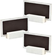 Plaques/marque-places Santex avec support - Mariage - blanc - 24x pièces - 6 x 3 cm - bois
