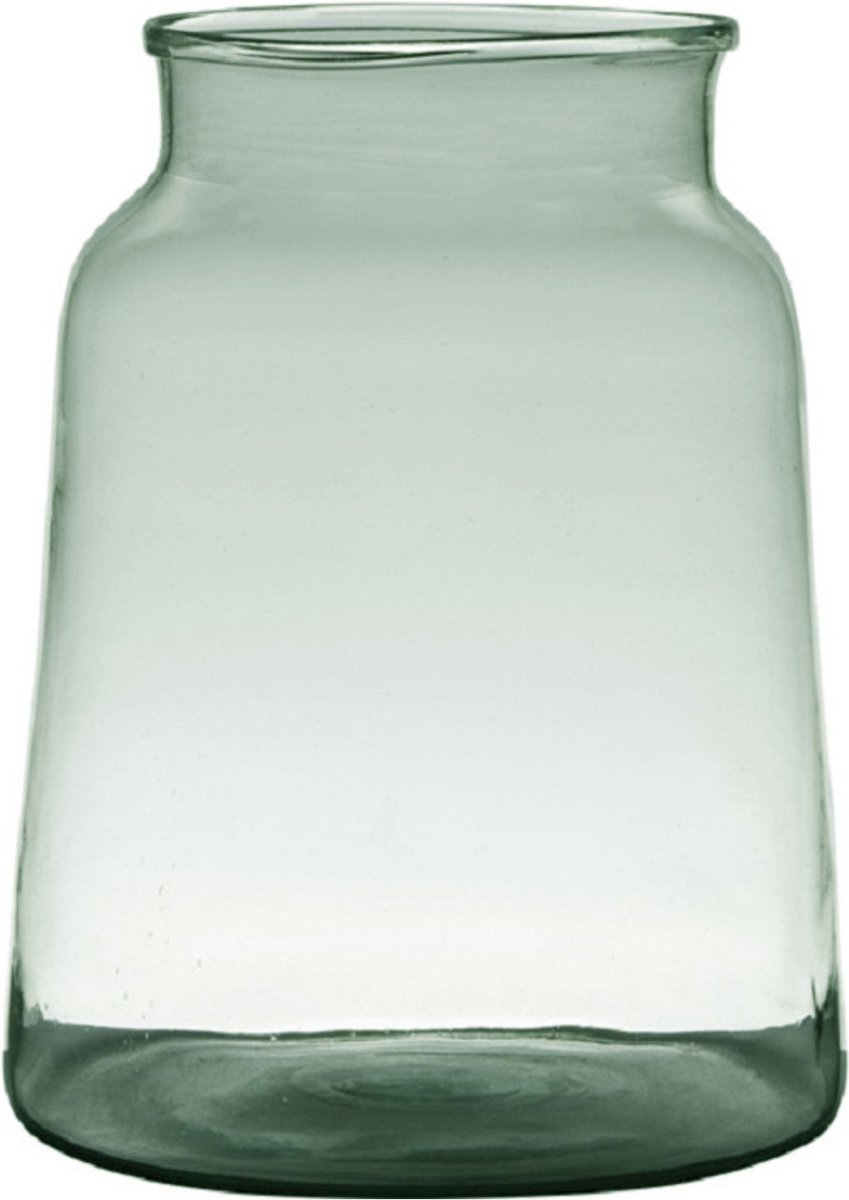 Hakbijl Glass Boemenvaas - transparante/grijs - gerecycled glas - 30x23 cm - vaas voor bloemen/takken