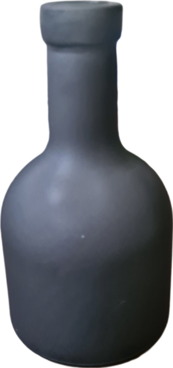 kandelaar/vaasje - fles -matglas - zwart - Sevilla