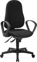 Topstar SUPPORT SY bureaustoel, armleuningen, synchroon mechanisme, zitting met bekkensteun, duurzaam, gerecycled kunststof & gerecycled PET, zwart