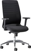Schäfer Shop Select Bureaustoel SSI Proline Edition 10, met armleuningen, puntsynchroon mechanisme, zitting met bekkensteun, hoofdsteun, zwart/zilver