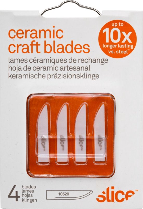 Slice reservemesjes, voor Slice scalpelmessen, mes met recht snijvlak, set van 4