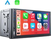 Boscer® Autoradio 2Din Universel | Apple Carplay et Android Auto | Écran tactile HD 7' | USB - AUX - Bluetooth | Microphone externe et caméra de recul