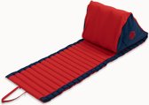 Besarto - Strandmatras - strandmat - opblaasbare rugleuning - 3 standen - oprolbaar - lichtgewicht - Made in EU - wasbaar - kleurecht - compact - red & navy