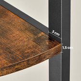 Rootz Hoekkast - Boekenkast - Plank - Metaal - Bewerkt Hout - Bruin - Zwart - 30 x 30 x 150 cm