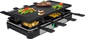 Tristar Gourmetstel RA-2746 - Gourmetset voor 8 personen - Met grote grillplaat - Gourmetplaat met regelbare temperatuur - Zwart/RVS