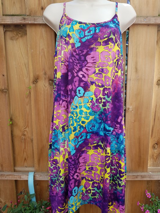 Robe femme tissu voyage imprimé violet Taille unique 44
