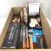 Super beau cadeau de Vaderdag - Set BBQ - Barbecue - Cuisine - Grill - Coffret cadeau homme - 10 pièces - Ensemble d'outils BBQ - Set Accessoires de vêtements pour bébé BBQ - Foyer pliable Gusta