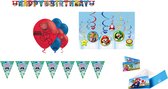 Amscan – Super Mario – Versierpakket – Letterslinger – Plafond decoratie – Vlaggenlijn - Ballonnen – Uitnodigingen - Kinderfeest.