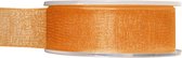 1x Hobby/decoratie oranje organza sierlinten 2,5 cm/25 mm x 20 meter - Cadeaulint organzalint/ribbon - Striklint linten oranje