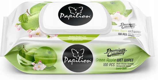 PAPILION, 3X LINGETTES HUMIDES LINGETTES ANTIBACTÉRIENNES, QUALITÉ  SUPÉRIEURE, SANS