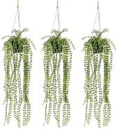 3x Groene Ficus Pumila kunstplant 60 cm in pot - Kunstplanten/nepplanten