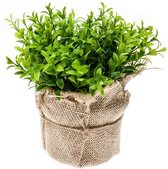 Kunstplant tuinkers kruiden groen in pot 16 cm