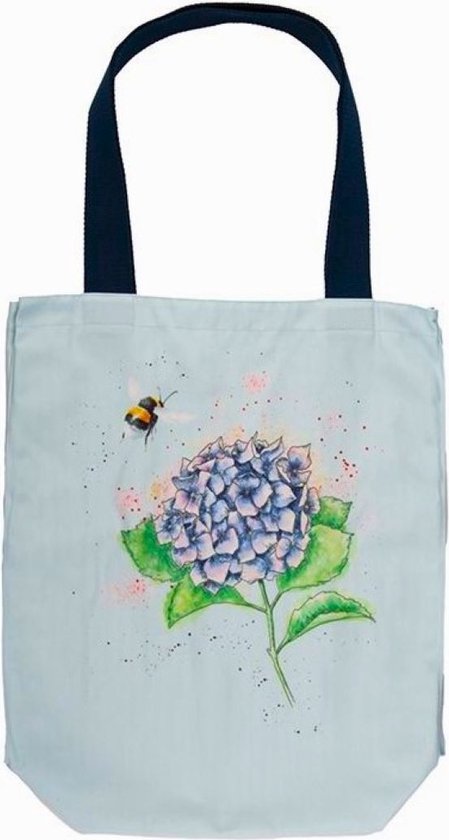 Wrendale Tas 'Hydrangea' bee canvas bag Shopper bol