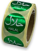 Halal sticker op rol - 250 Stuks - 25mm - groen - voedseletiket - HACCP