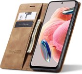 Hoesje geschikt voor Xiaomi Redmi Note 12 4G - Book Case Leer Slimline Bruin