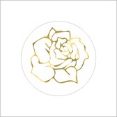 Sticker - "ROOS GOUD" - Etiketten - 35mm - Wit/Goud - Sluitzegel - Sluitsticker - Premium Kwaliteit