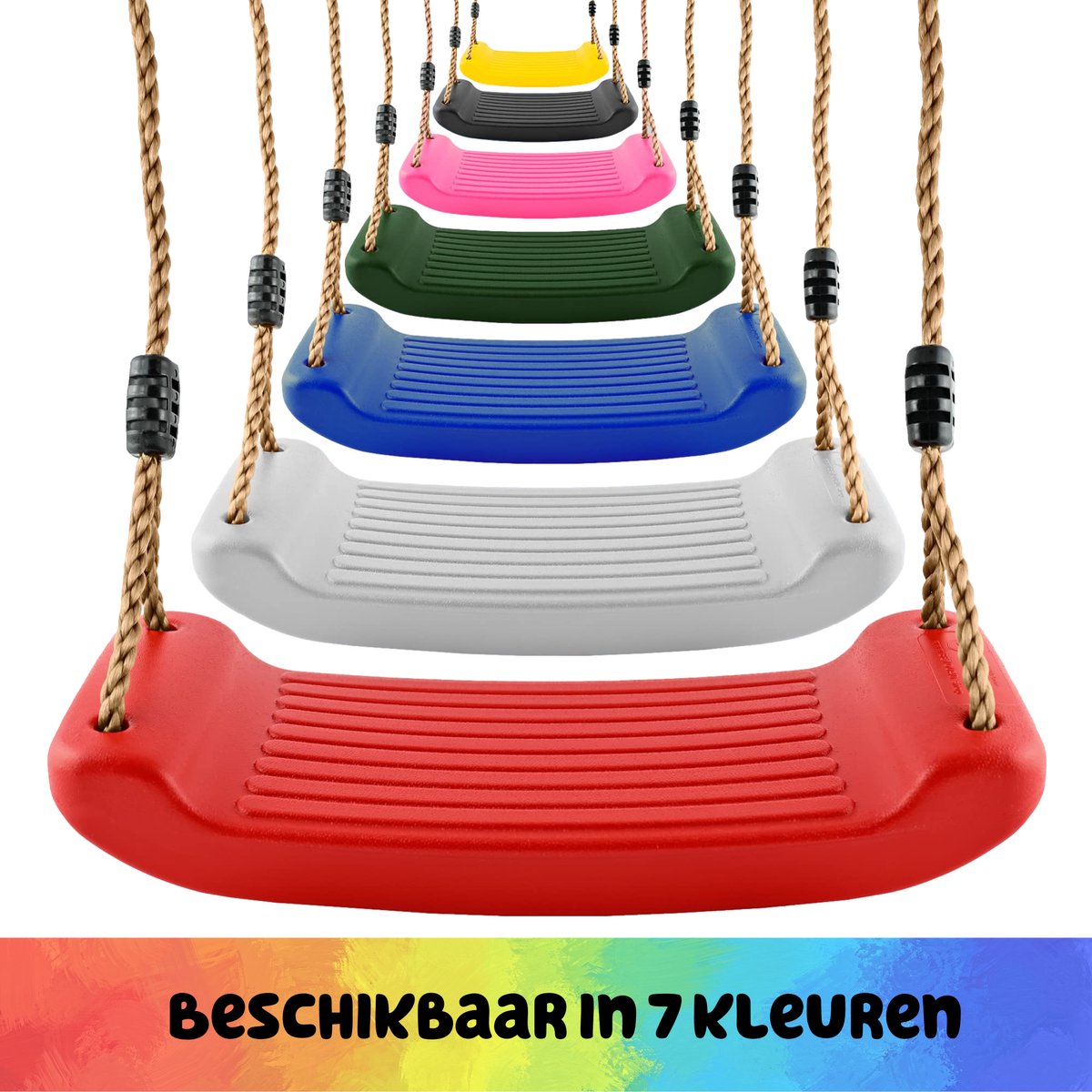 JAXY - Schommelzitje Kunststof - Kinderschommel Buiten - Schommel Tuin - Buitenspeelgoed Jongens en Meisjes - Groen — afbeelding 14