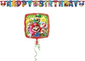 Amscan – Super Mario – Versierpakket – Letterslinger – Helium ballon – Versiering - Kinderfeest.