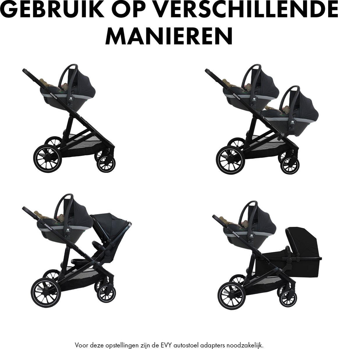 Deryan Evy autostoel Adapter - Voor Maxi Cosi /Cybex/Nuna - Zwart – foto 2