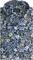 Gents - Print bloem blauw-bruin - Maat M