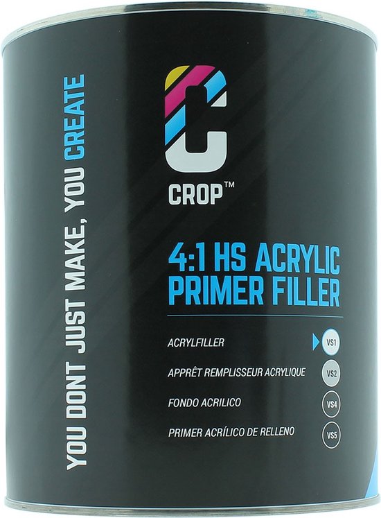 CROP 2K HS Acryl Primer Filler WIT VS1 Blik 4 liter