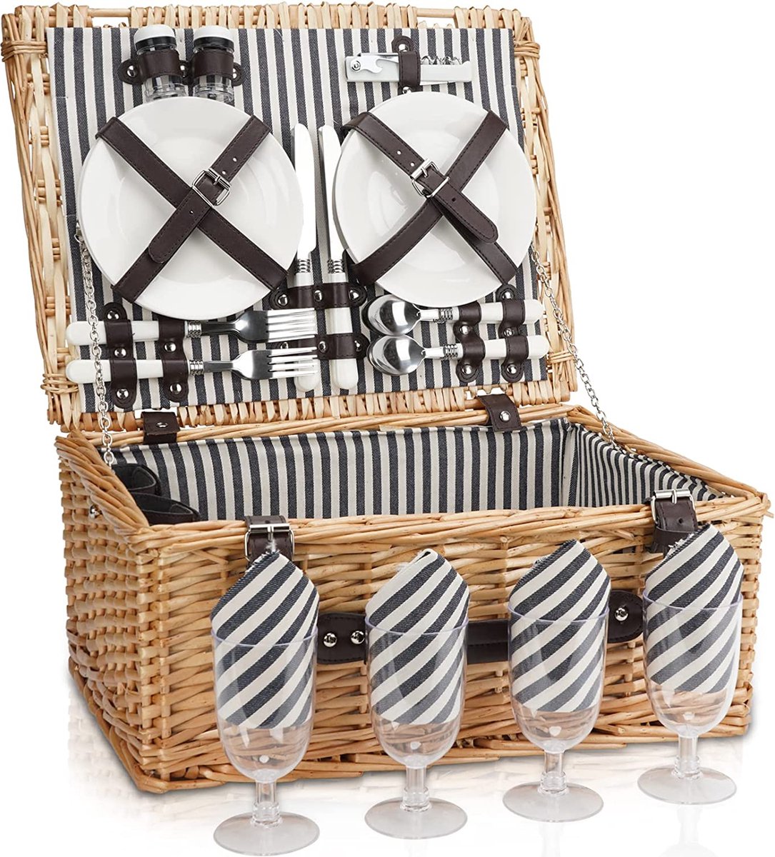 Koop Picknickmand Föhr, voor 4 personen, geïntegreerd koelvak, incl. 20