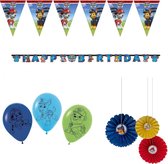 Nickelodeon – Paw Patrol – Versiering - Vlaggenlijn – Letterslinger – Ballonnen – waaier decoratie – Kinderfeest.