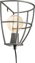 QAZQA arthur - Industriele Wandlamp voor binnen - 1 lichts - D 16 cm - Donkergrijs - Industrieel - Woonkamer | Slaapkamer | Keuken