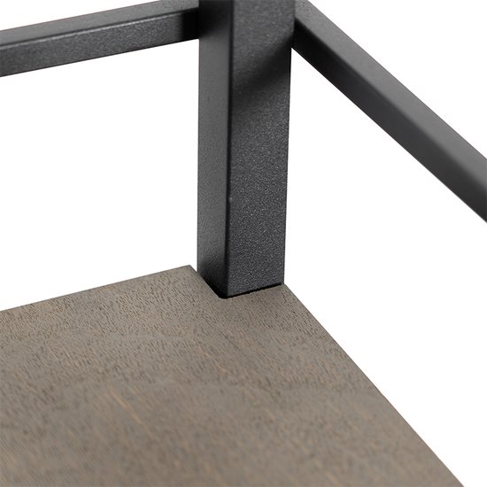 QAZQA cage fltl - Lampadaire Industriel | Lampadaire - 1 lumière - H 130 cm - Zwart - Industriel - Salon | Chambre à coucher | Cuisine