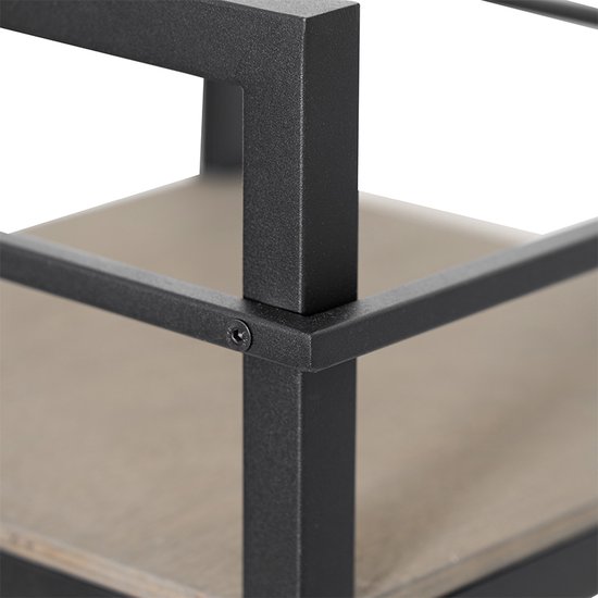 QAZQA cage fltl - Lampadaire Industriel | Lampadaire - 1 lumière - H 130 cm - Zwart - Industriel - Salon | Chambre à coucher | Cuisine