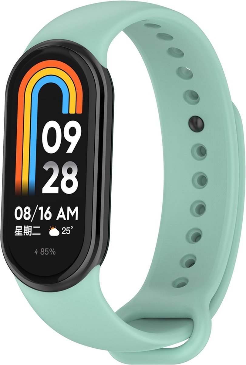 By Qubix - Siliconen bandje - Mintgroen - Geschikt voor Xiaomi Smart Band 8 / 9 / 10