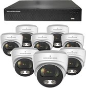 Draadloze Beveiligingscamera 4K Ultra HD - Sony 8MP - Set 8x Dome - Wit - Buiten & Binnen - Met Nachtzicht - Incl. Recorder & App