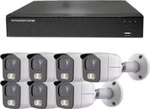 Camerabeveiliging 2K QHD - Sony 5MP - Set 7x Bullet - Wit - Buiten & Binnen - Met Nachtzicht - Incl. Recorder & App