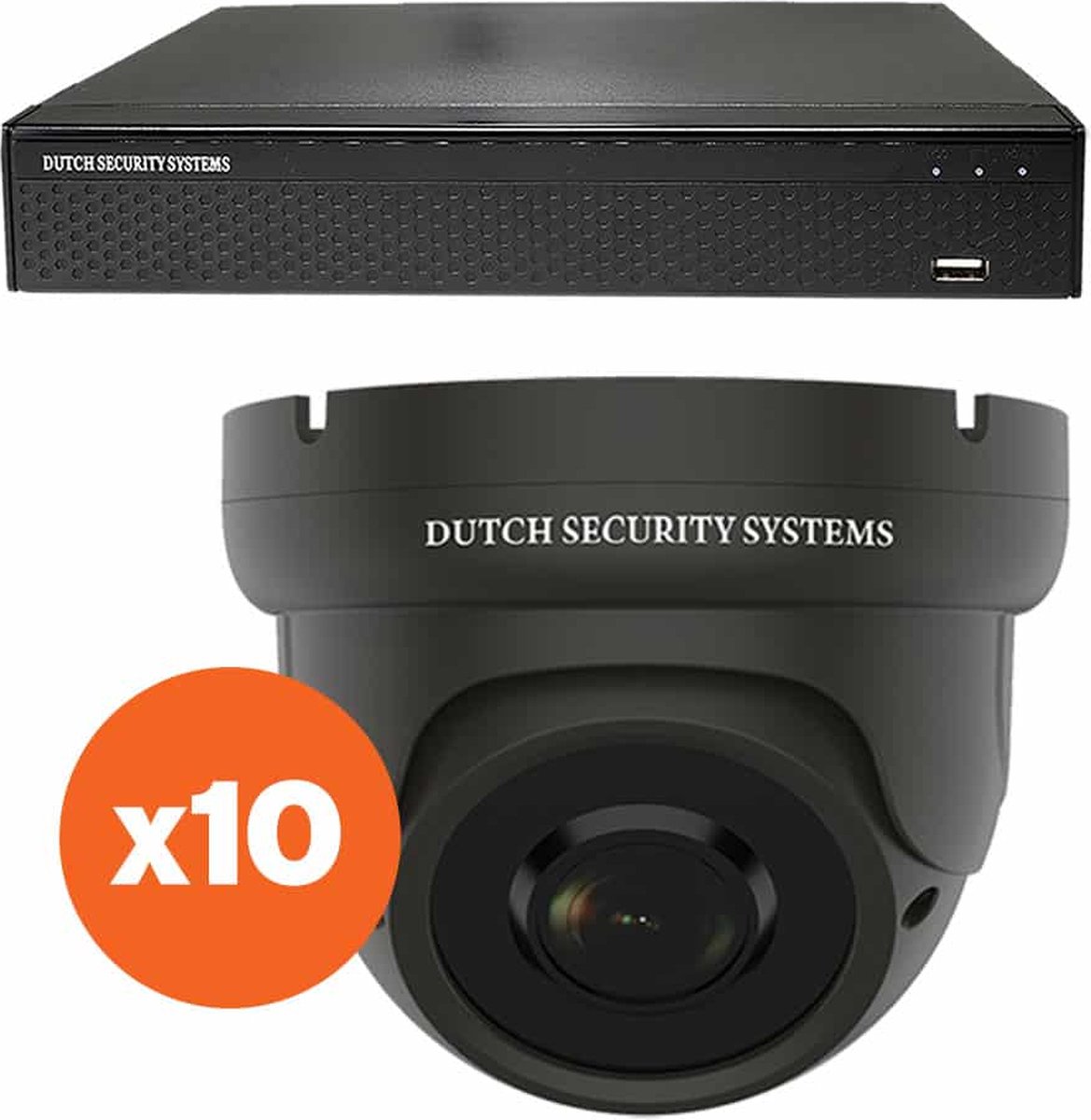 Camerabeveiliging 2K QHD - Sony 5MP - Set 10x Dome - Zwart - Buiten & Binnen - Met Nachtzicht - Incl. Recorder & App