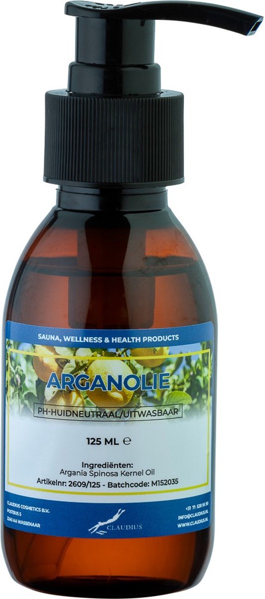 Goedkoopste Arganolie 125 ml met pomp - 100 natuurlijk - biologisch en koudgeperst - goed voor huid, haar en lichaam