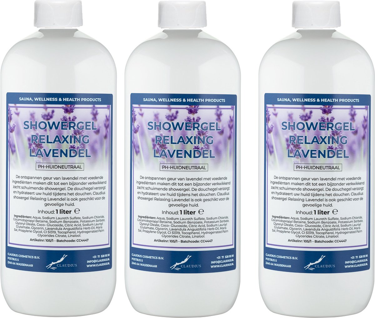 Goedkoopste Claudius Douchegel Relaxing Lavendel 1 liter - set van 3 stuks - Showergel