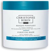 Christophe Robin Purifying Mask with Thermal Mud 250ml - vrouwen - Voor Droog haar/Gevoelige hoofdhuid/Vet haar - Haarmasker droog haar - Haarmasker beschadigd haar