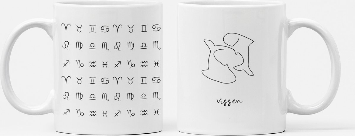 Koffiemok vissen minimalistic design