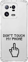 Smartphonehoesje Xiaomi 13 Pro Telefoon Hoesje met doorzichtige rand Finger Don't Touch My Phone