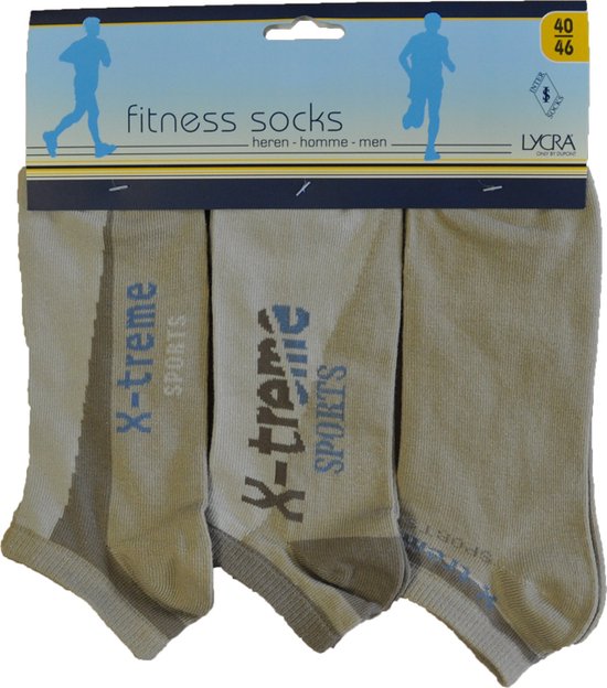 Heren enkelkousen fitness fantasie x-treme sports - 6 paar gekleurde sneaker sokken - 40/46