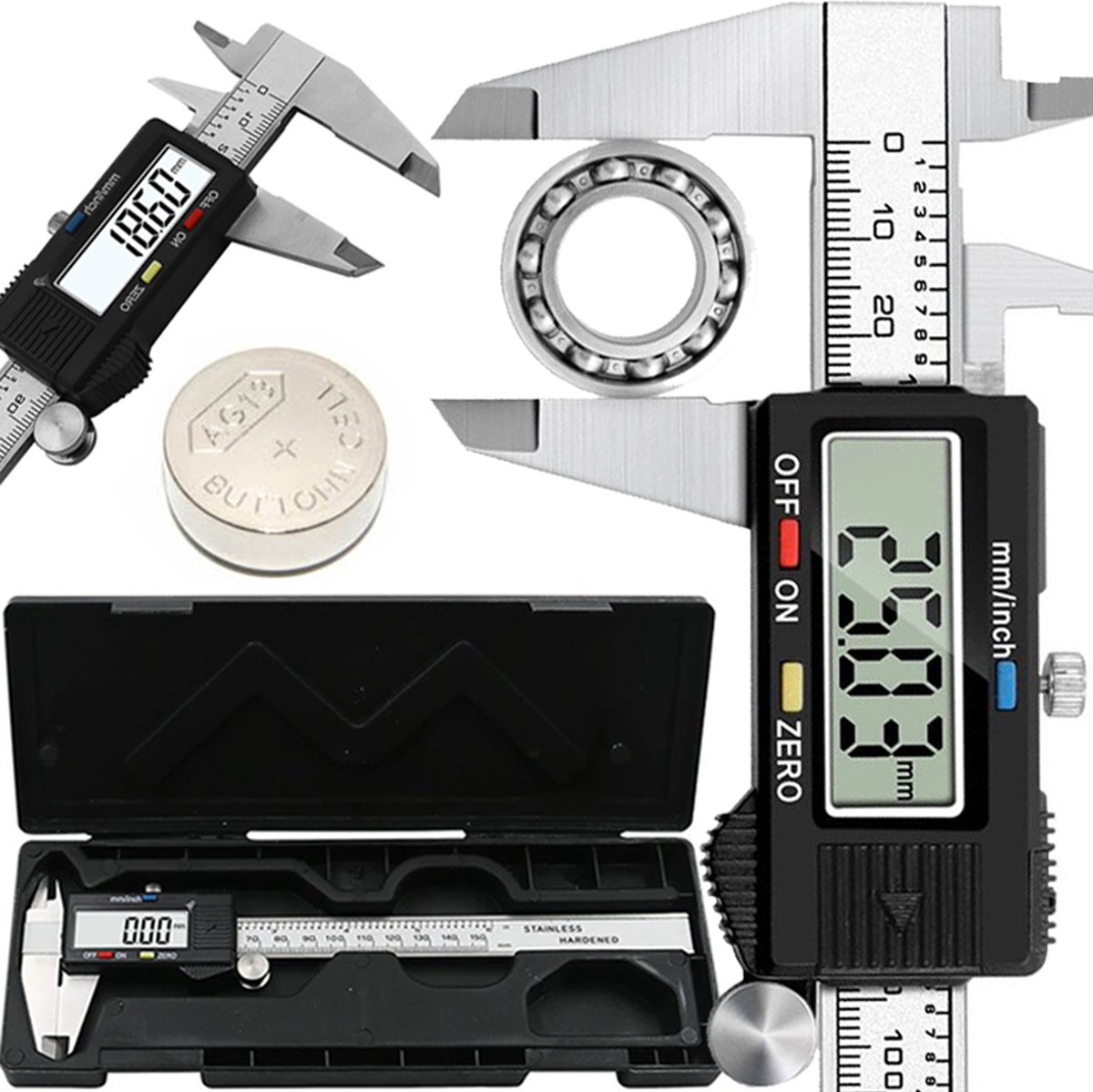 Digitale Schuifmaat - Nauwkeurig Meter - 150 MM - RVS - LCD Display - Inclusief Opbergcase & Batterij - Rheme