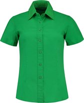 L&S Shirt poplin met korte mouwen voor dames kelly green - L