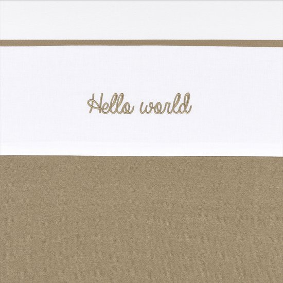 Drap de berceau Meyco Bébé Hello World - taupe - 100x150cm