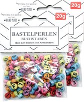 Stern Fabric Letterkralen - 320x - gekleurd - 6 mm - kunststof - alfabet knutselkralen