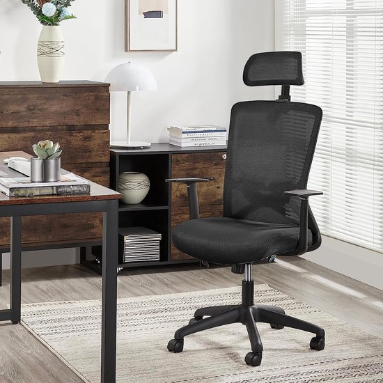 Yaheetech Ergonomische Bureaustoel – Hoge Rug, Verstelbaar, Ademend Mesh En Kunstleer, Draagkracht 135 Kg!
